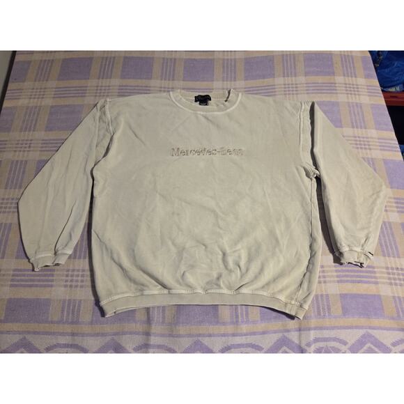 Vintage 90s Mercedes Benz Car Distressed Faded Embroidered Logo Sweatshirt USA - Picture 3 of 16